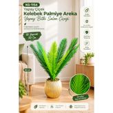 KAYAX Metalik Gold Saksılı Yapay Çiçek Kelebek Palmiye Areka Yapay Bitki Salon Çiceği 10 Yaprak 50cm
