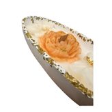 Kayık tabakta gül orkide Mum 21x9x4 cm