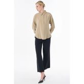 Kayra Yarım Pat Basic Bluz Bej KA-SZ-10512