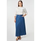 Kayra Yıkamalı Denim Etek İndigo