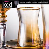 KCD SOPRANO SARI 6 KİŞİLİK 12 PARÇA ÇAY BARDAK SETİ