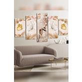 Kelebek Yapraklar 5 Parça Kanvas - Canvas Tablo