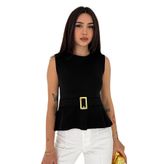 Kemer Detaylı Peplum Bluz – Black Chic