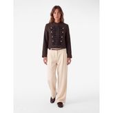Kemerli Krep Kumaş Regular Fit Geniş Paça Pantolon