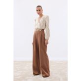Kemerli Salaş Pantolon - Camel