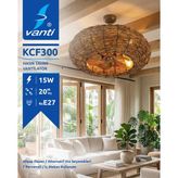 Kendal Vanti KCF300 Vantilatör E27 15W Motor Hasır Kasa