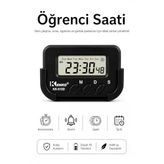 Kenko KK-613D Dijital Saat, Kronometre ve Alarm Fonksiyonlu, Siyah, ABS Plastik, Araç İçi ve Masaüstü Kullanım, Pomodoro Timer, LCD Ekranlı