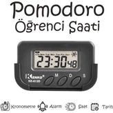 Kenko Pomodoro Öğrenci Saati KK-613D Kronometreli Özellikli Çalışma Saati - Siyah
