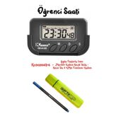 Kenko Pomodoro Öğrenci Saati Kronometreli Ders Çalışma Saati - Gıpta Fosforlu Kalem + Fineliner Kalem