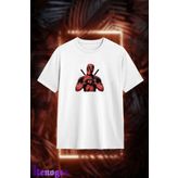 kenoger Unisex Deadpool Marvel Baskılı Bisiklet Yaka Tişört