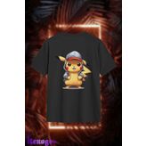 kenoger Unisex Oversize - Pikachu Basklı T-Shirt