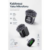 Kensa 2’li Kablosuz Yaka Mikrofonu Type-C iPhone Android Uyumlu