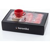 Keramika 12 Parça Çay Seti Kırmızı