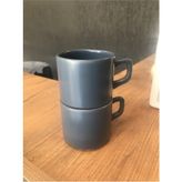 Keramika 8 cm Stackable Çay Fincanı Mat Mavi 2 Li