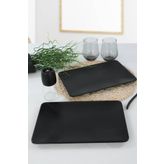 Keramika Mat Siyah Kayık 2 Adet 33x21 cm Tabak