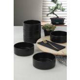 Keramika Mat Siyah Stackable 6'lı 14 cm Çorba Kasesi