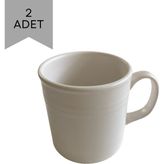 Keramika Mat Varil 2`li Kupa - Beyaz
