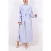 Keten Elbise - 00404 Mavi - Standart