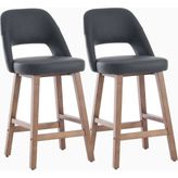 Kidol & Shellder 67 cm Ahşap Siyah Bar Sandalyesi Seti 2'li