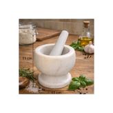Kifnexwood Doğal Mermer Havan & Tokmak – 11 x 11 cm