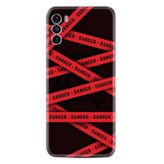 Kılıfland Reeder S19 Max Pro S ile Uyumlu Kılıf, Silikon, Baskılı, Danger Desenli, Siyah-Kırmızı