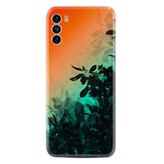 Kılıfland Reeder S19 Max Pro S ile Uyumlu Silikon Kılıf, Çiçek Desen, Turuncu-Yeşil Gradient