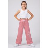 Kinderos Ayıcık Baskılı Geniş Paça Kız Çocuk Eşofman Altı - 26Y 26111 - Pembe - 15 Yaş