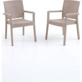 King 2'li Rattan Sandalye Cappuccino