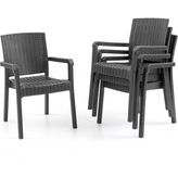 King 4'lü Rattan Sandalye Siyah