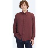 Kip Bordo Regular Fit Dokuma Casual Gömlek