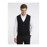 Kip Erkek Siyah Regular Fit Casual Örme Triko Yelek, M Beden