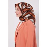 Kiremit Yansıma Görünümlü Twill İpek Eşarp
