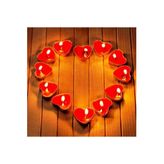 Kırmızı Kalpli Tealight Mum 10 Adet