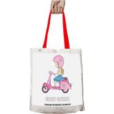 Kırmızı Kulplu Kişiye Özel Vespa Kask Motor Yıkanabilir Omuz Çanta