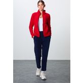 Kırmızı-Lacivert Kalın Yumuşak Dokulu Dik Yaka Oversize Nakışlı Polar Kadın Eşofman Takım -95339