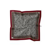 Kırmızı Mini Leopar Twill İpek Eşarp