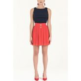 Kırmızı Piliseli Mini Etek 80452 - 42