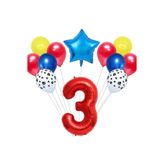 Kirmizi Rakamli Balon Set, 3