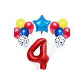 Kirmizi Rakamli Balon Set, 4