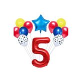 Kirmizi Rakamli Balon Set, 5