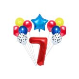Kirmizi Rakamli Balon Set, 7