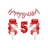 Kirmizi Rakamli Heppy Birthday Balon Set, 5