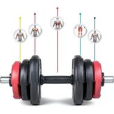 Kırmızı Spor 18 Kg (1X 18Kg) Dambıl Seti Kırmızı Siyah Vinyl 18 Kg Dambıl Seti