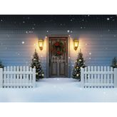 Kış ve Noel Temalı Kapı Detaylı 200X150CM Arka Plan Stüdyo Fonu
