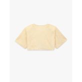 Kısa Kollu Bisiklet Yaka Püsküllü Crop Bluz