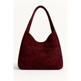 KISCHE Kadın Omuz Çantası Hobo pinterest Salaş Süet bordo astarlı Çanta