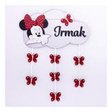 Kişiye Özel Bebek Kapı Süsü Minnie Mouse 3D Kırmızı