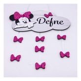 Kişiye Özel Bebek Kapı Süsü Minnie Mouse 3D (Pembe)