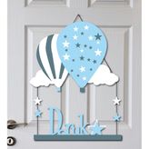 Kişiye Özel Uçan Balon Tasarımlı Kapı Süsü 55x30cm