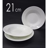 Kısmet 12 Adet Sağlam Beyaz Melamin Çukur Yemek Tabağı 21CM